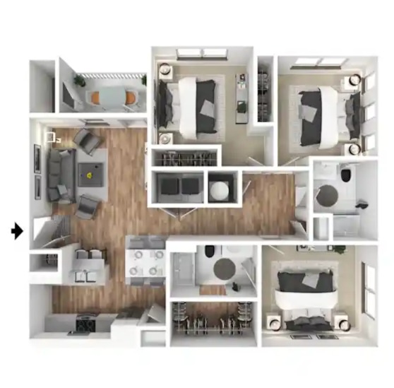 Three Bedroom Floor Plan